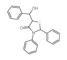 5-(hydroxy-phenyl-methyl)-2,3-diphenyl-thiazolidin-4-one Structure