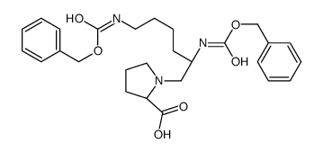 (2S)-1-[(2S)-2,6-bis(phenylmethoxycarbonylamino)hexyl]pyrrolidine-2-carboxylic acid结构式