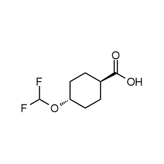 trans-4-(二氟甲氧基)环己烷-1-羧酸结构式