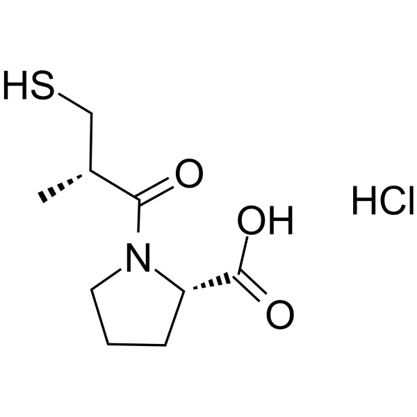 (2S)-1-[(2S)-2-methyl-3-sulfanylpropanoyl]pyrrolidine-2-carboxylic acid,hydrochloride结构式