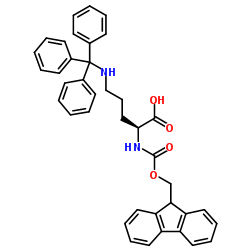 (S)-2-((((9H-芴-9-基)甲氧基)羰基)氨基)-5-(三苯甲基氨基)戊酸结构式
