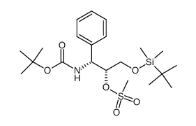 methanesulfonic acid (1R,2R)-2-((tert-butoxycarbonyl)amino)-1-(((tert-butyldimethylsilyl)oxy)methyl)-2-phenylethyl ester Structure