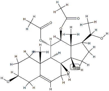 Pregn-5-ene-3β,8,11α,12β,14β,20-hexol 11,12-diacetate structure