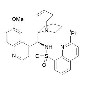 2-异丙基-N-((S)-(6-甲氧基喹啉-4-基)((1S,.2S,4S,5R)-5-乙烯基奎宁环-2-基)甲基)喹啉-8-磺酰胺结构式