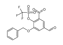 三氟-甲烷磺酸2-苄氧基-4-甲酰基-6-硝基苯酯结构式