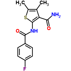 2-[(4-Fluorobenzoyl)amino]-4,5-dimethyl-3-thiophenecarboxamide结构式