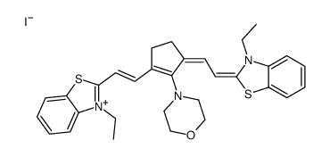 4-[2,5-bis[2-(3-ethyl-1,3-benzothiazol-2-ylidene)ethylidene]cyclopentylidene]morpholin-4-ium,iodide Structure