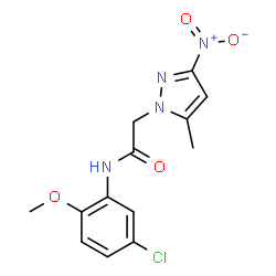 N-(5-Chloro-2-methoxyphenyl)-2-(5-methyl-3-nitro-1H-pyrazol-1-yl)acetamide结构式