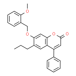 7-[(2-methoxyphenyl)methoxy]-4-phenyl-6-propylchromen-2-one结构式