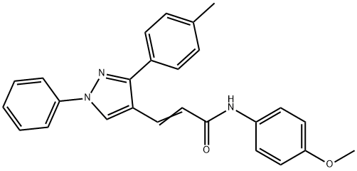 2-Propenamide, N-(4-methoxyphenyl)-3-[3-(4-methylphenyl)-1-phenyl-1H-pyrazol-4-yl]-结构式