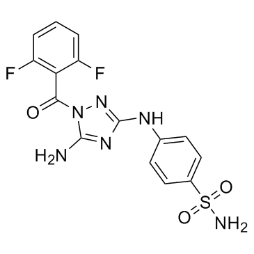 4-[[5-氨基-1-(2,6-二氟苯甲酰基)-1H-1,2,4-三唑-3-基]氨基]苯磺酰胺结构式