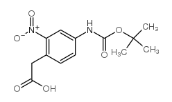 2-(4-((叔丁氧基羰基)氨基)-2-硝基苯基)乙酸结构式