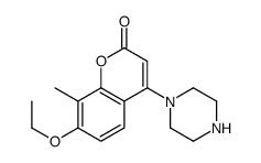 7-ethoxy-8-methyl-4-piperazin-1-ylchromen-2-one结构式