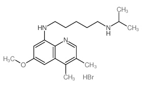 N-(6-methoxy-3,4-dimethyl-quinolin-8-yl)-N-propan-2-yl-pentane-1,5-diamine结构式