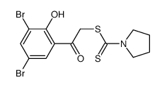 [2-(3,5-dibromo-2-hydroxyphenyl)-2-oxoethyl] pyrrolidine-1-carbodithioate结构式