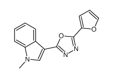 1H-Indole,3-[5-(2-furanyl)-1,3,4-oxadiazol-2-yl]-1-methyl-(9CI) structure
