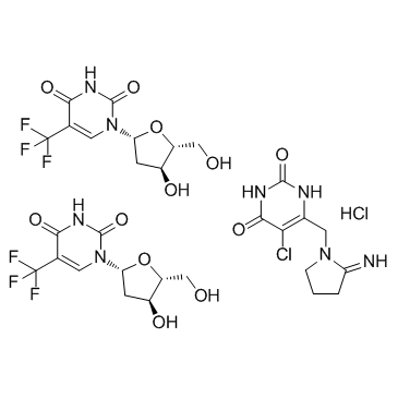 三氟尿嘧啶-tipiracil盐酸盐混合物结构式