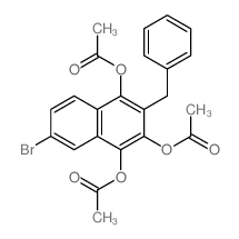 1,2,4-Naphthalenetriol,7-bromo-3-(phenylmethyl)-, 1,2,4-triacetate结构式