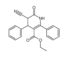 3-cyano-5-ethoxycarbonyl-4,6-diphenyl-3,4-dihydropyridin-2(1H)-one结构式