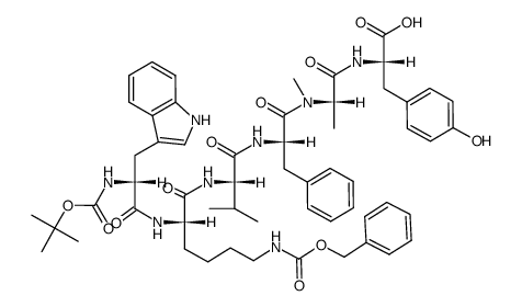 Boc-D-Trp-Lys(Cbz)-Val-Phe-N-Me-Ala-Tyr-OH Structure