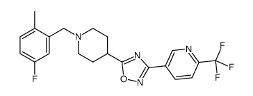 5-[1-[(5-fluoro-2-methylphenyl)methyl]piperidin-4-yl]-3-[6-(trifluoromethyl)pyridin-3-yl]-1,2,4-oxadiazole Structure