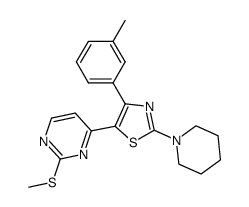 2-methylsulfanyl-4-[2-piperidin-1-yl-4-(3-methylphenyl)thiazol-5-yl]pyrimidine Structure