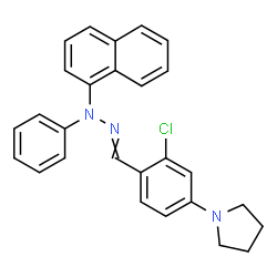 2-chloro-4-(1-pyrrolidinyl)benzaldehyde 1-naphthylphenylhydrazone结构式