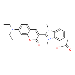 2-[7-(diethylamino)-2-oxo-2H-1-benzopyran-3-yl]-1,3-dimethyl-1H-benzimidazolium acetate Structure
