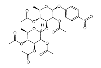 4-nitrophenyl (2,3,4-tri-O-acetyl-β-D-fucopyranosyl)-(1->3)-2,4-di-O-acetyl-β-D-fucopyranoside Structure