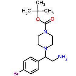 1-Boc-4-(2-amino-1-(4-bromo-phenyl)ethyl)-piperazine Structure