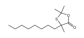 2,2,4-trimethyl-4-octyl-[1,3]oxathiolan-5-one Structure