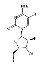 1-(2,5-dideoxy-2-fluoro-5-iodo-β-D-arabinofuranosyl)-5-iodocytosine Structure