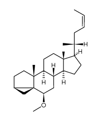 (Z)-6β-methoxy-3α,5-cyclo-26,27-dinorcholest-23-ene Structure