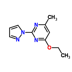 Pyrimidine, 4-ethoxy-6-methyl-2-(1H-pyrazol-1-yl)- (9CI) Structure