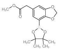 2,3-亚甲基二氧代-5-(甲氧基羰基)甲基苯硼酸频那醇酯结构式