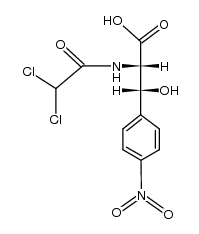 (2RS,3SR)-2-(2,2-dichloro-acetylamino)-3-hydroxy-3-(4-nitro-phenyl)-propionic acid结构式