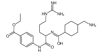 ethyl 4-[[2-[[4-(aminomethyl)cyclohexanecarbonyl]amino]-5-(diaminomethylideneamino)pentanoyl]amino]benzoate结构式