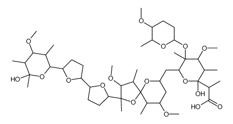 2-[2-hydroxy-6-[[2-[5-[5-(6-hydroxy-4-methoxy-3,5,6-trimethyloxan-2-yl)oxolan-2-yl]oxolan-2-yl]-3,7-dimethoxy-2,4,6-trimethyl-1,10-dioxaspiro[4.5]decan-9-yl]methyl]-4-methoxy-5-(5-methoxy-6-methyloxan-2-yl)oxy-3,5-dimethyloxan-2-yl]propanoic acid结构式
