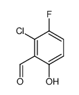 2-chloro-3-fluoro-6-hydroxybenzaldehyde Structure