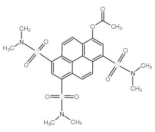 8-乙酰氧基-n,n,n,n,N,N-六甲基芘-1,3,6-三磺酰胺结构式