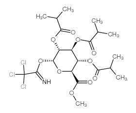 甲基 2,3,4-三-O-异丁酰-1-O-三氯亚氨乙基-α-D-葡萄吡喃糖醛酸酯结构式