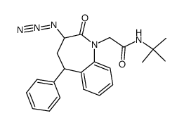 N-tert-butyl-2-[3-azido-2-oxo-5-phenyl-2,3,4,5-tetrahydro-1H-(1)benzazepin-1-yl] ethanoic acid amide Structure