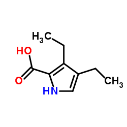 3,4-二乙基-1H-吡咯-2-羧酸结构式