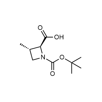 (2S,3S)-1-(叔丁氧基羰基)-3-甲基氮杂环丁烷-2-羧酸结构式