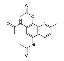5,7-diacetamido-2-methyl-8-acetoxyquinoline结构式