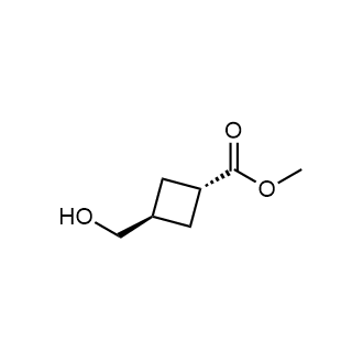 反式-甲基-3-(羟甲基)环丁烷-1-羧酸叔丁酯结构式