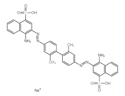 1-Naphthalenesulfonicacid, 3,3'-[(2,2'-dimethyl[1,1'-biphenyl]-4,4'-diyl)bis(azo)]bis[4-amino-,disodium salt (9CI)结构式