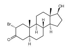 2α-bromo-17β-hydroxy-5α-androstan-3-one结构式