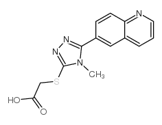 2-[(4-甲基-5-喹啉-6-基-4H-1,2,4-噻唑-3-基)硫代]乙酸结构式