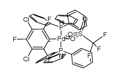 trans-[Pd(3,5-C6Cl2F3)(OTf)(PPh3)2]结构式